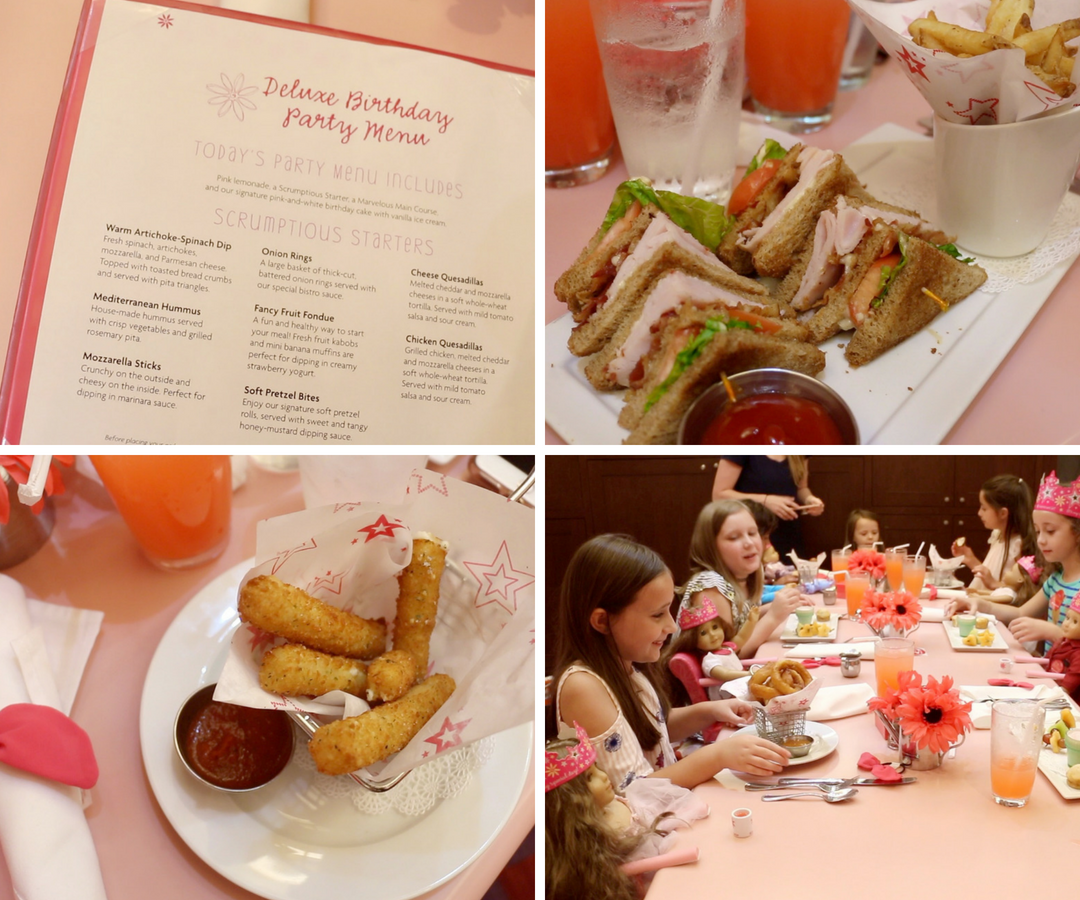 American girl doll store cafe menu online