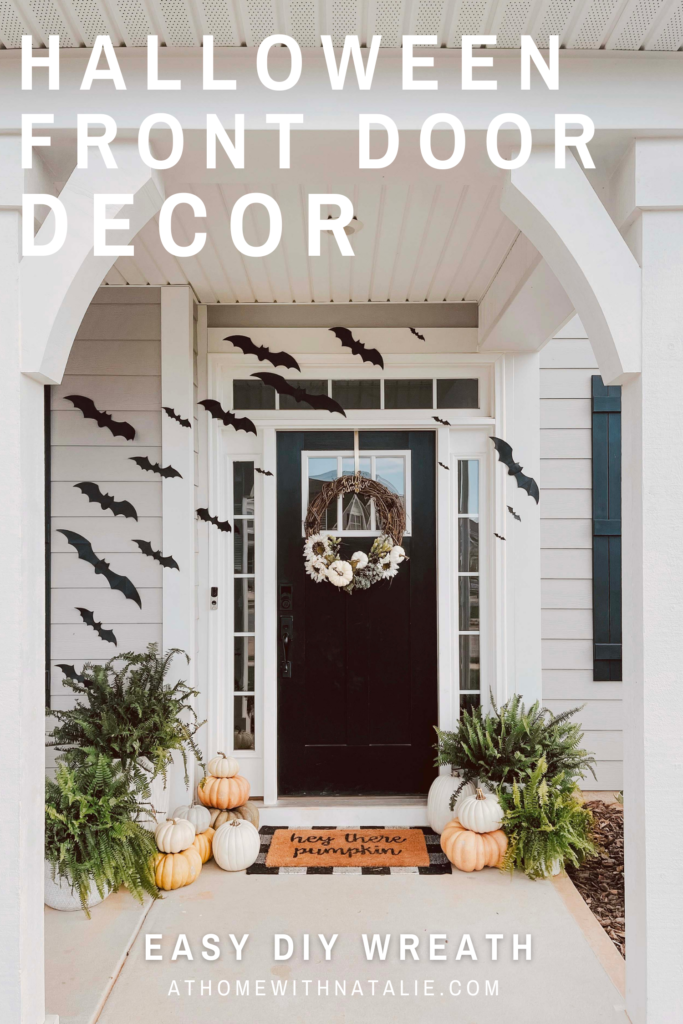 Halloween Front Door Decor – Easy Wreath Diy – At Home With Natalie