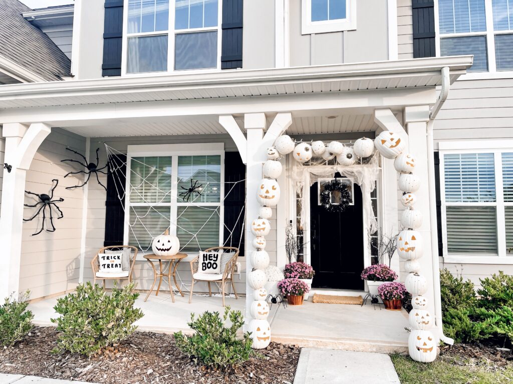 White and Sparkly Pumpkin Arch – At Home With Natalie